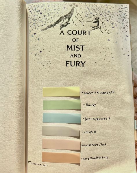 Acotar Tabbing System, Book Annotation Highlight Key, A Court Of Mist And Fury Annotations, Acotar Annotations Guide, A Court Of Mist And Fury Annotation, Annoted Book Ideas, A Court Of Mist And Fury Annotated, Acotar Annotation Guide, Acomaf Annotated