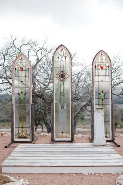 These are the windows Evan wants recreated for her wedding. Might do them in AI as a window graphic or hand painted with glass stain. That will depend on her budget! Outdoor Chapel, Shabby Chic Interiors, Southern Weddings, Ceremony Backdrop, Chapel Wedding, Wedding Ceremony Decorations, Ceremony Decorations, Stained Glass Art, Outdoor Ceremony