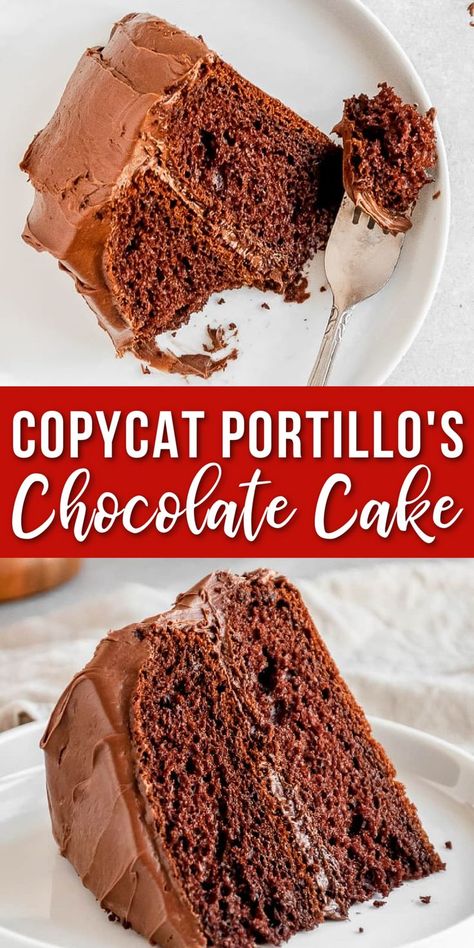 chocolate cake on a plate Portillos Recipe, Portillos Chocolate Cake Recipe, Portillos Chocolate Cake, Chocolate Cake Shake, Chewy Sugar Cookie Recipe, Chewy Sugar Cookies, Scrumptious Desserts, Indulgent Desserts, Dessert Dishes