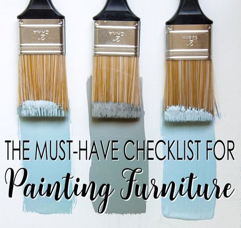 Must-Have Furniture Painting Checklist by Renovated Faith Painting Checklist, Diy Furniture Repair, How To Chalk Paint, Chalk Paint Furniture Diy, Dining Table Makeover, Diy Dresser Makeover, Painting Wood Furniture, Diy Furniture Redo, Furniture Fix