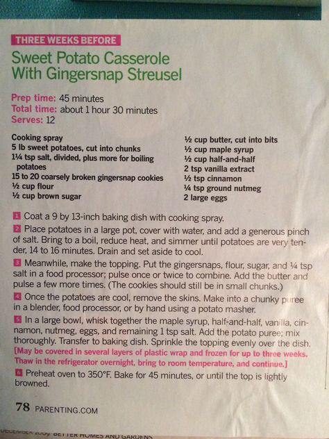 Sweet potato casserole with gingersnap streusel Sweet Potato Casserole With Ginger Snaps, Sweet Potato Casserole Ginger Snaps, Ginger Snap Sweet Potato Casserole, Ginger Snap, Holiday Meals, Sweet Potato Casserole, Potato Casserole, Ginger Snaps, Christmas Paintings