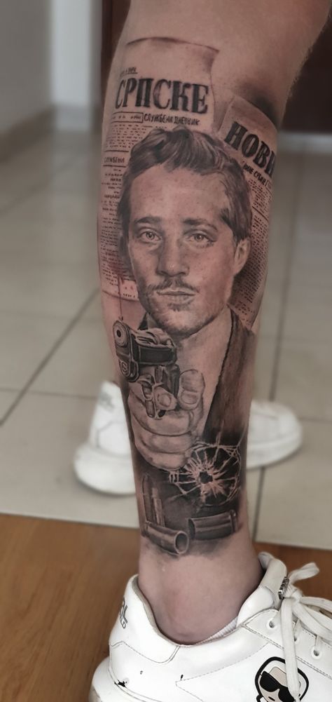 Gavrilo Princip tattoo Srpski Vitez Tattoo, Gavrilo Princip Tattoo, Srbija Tattoo, Serbian Tattoo Ideas, Serbia Tattoo, Serbian Tattoo, Gavrilo Princip, Republika Srpska, Realism Tattoos