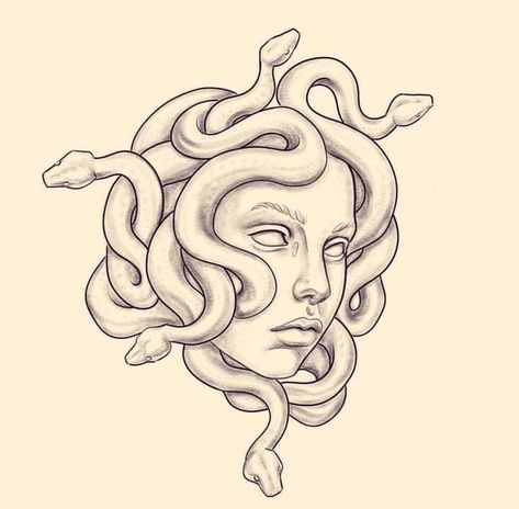 Medusa Aesthetic Drawing, Madussa Drawing, Medusa Tattoo Stencil Simple, Madusa Drawings Simple, Easy Medusa Drawing, Madussa Drawings, Simple Madussa Tattoo, Medusa Head Drawing, Madussa Tattoo Design Simple