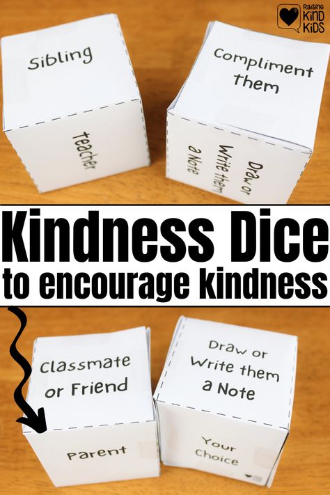 Here is a fun kindness game to play with kids. Kindness Math Activities For Preschool, Kindness Activities Preschool, Dice Activities, Community Circle, School Readiness Activities, Kindness Club, Play With Kids, Boredom Busters For Kids, School Age Activities