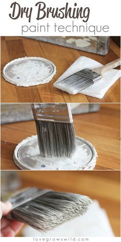 Learn this dry brushing paint technique for furniture and more! I use it all the time! | LoveGrowsWild.com Wood Painting Techniques, Dry Brush Painting, Diy Techniques And Supplies, Diy Wand, Diy Techniques, Stencil Projects, Furniture Rehab, Dry Brush, Distressed Furniture