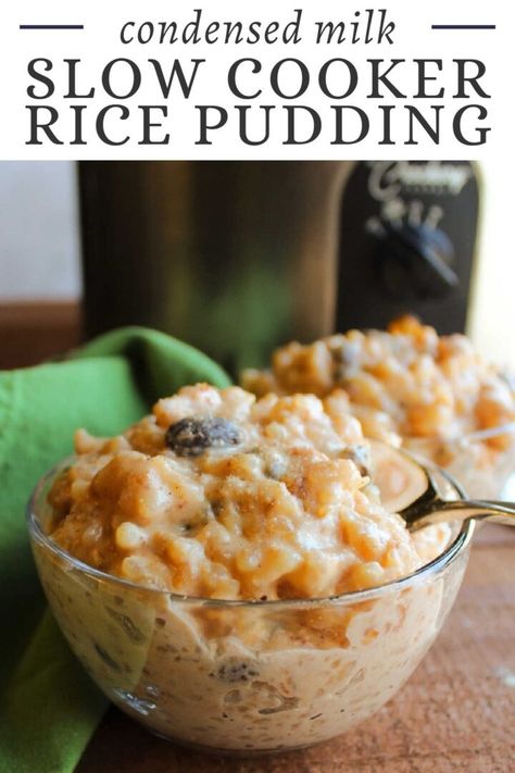 Slow Cooker Rice Pudding with Condensed Milk 11 Creamy Rice Pudding Recipe Slow Cooker, Rice Pudding Recipe Using Sweetened Condensed Milk, Instant Rice Pudding, Rice Pudding With Condensed Milk, Pudding With Condensed Milk, Crockpot Rice Pudding, Sweetened Condensed Milk Desserts, Slow Cooker Rice Pudding, Slow Cooker Beef Curry