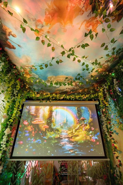 Facebook Forest Interior Design, Fairytale Bedroom, Forest Room, Dream House Aesthetic, Neon Jungle, Future Classroom, Fairy Houses, Dark Forest, Enchanted Forest