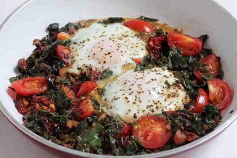 Swiss Chard And Eggs, Swiss Chard Egg Recipes, Eggs And Swiss Chard, Eggs And Greens Breakfast, Swiss Chard Breakfast Recipes, Cooking Swiss Chard, Breakfast Savory, Sauteed Swiss Chard, Green Breakfast