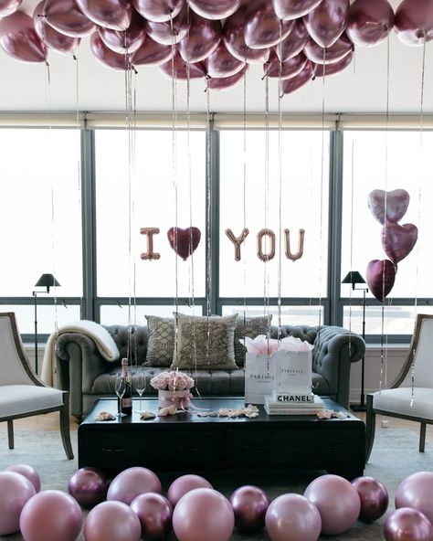 Balloon and Flower Suprise Set Up I Chicago, IL I Paris312 Will You Be My Gf Hotel Room, Flower Surprise For Girlfriend, Balloons In Room Surprise, Birthday Balloon Room Surprise, Romantic Surprises For Him, Decorated Hotel Room For Girlfriend Valentines Day, Bed With Roses Petals Romantic Valentines, Fall Room Ideas, Baby Shower Congratulations