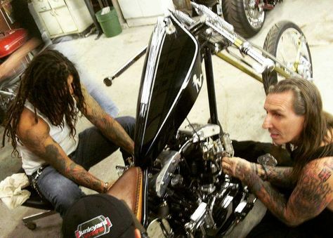 Billy Lane with Indian Larry Billy Lane Choppers, Indian Larry Motorcycles, Billy Lane, Indian Larry, Harley Davidson Photos, Custom Motorcycle Builders, Build A Bike, Bike Builder, Bike Engine