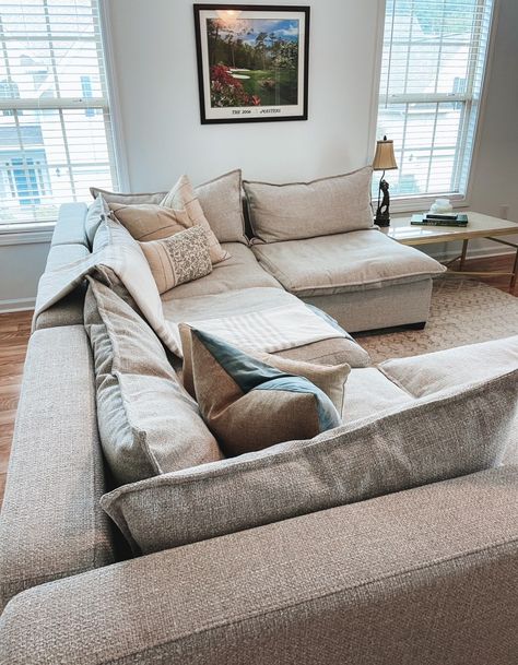 Kova Sectional, Albany Park Kova Sofa, Albany Park, Couch Styling, Neutral Furniture, Comfortable Furniture, Media Room, Living Room Style, Bonus Room