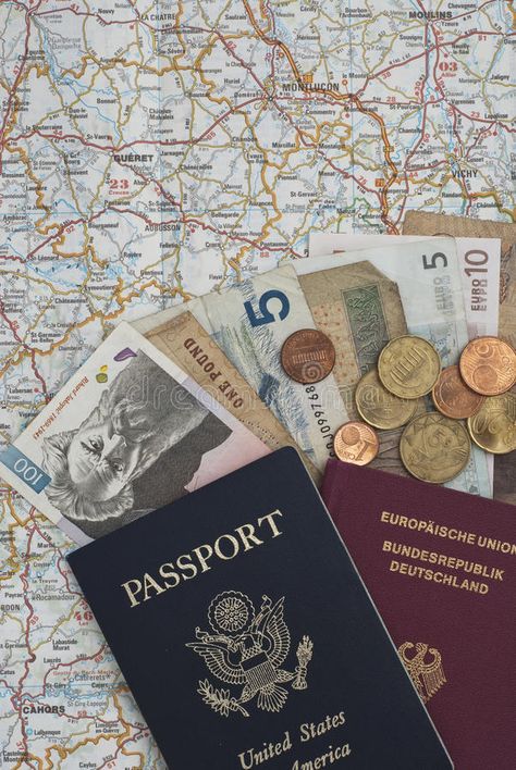 Passports and money on a map. Passports (German and USA) with money in multiple , #AFFILIATE, #map, #money, #Passports, #German, #currencies #ad Money And Passport, Moodboard Travel, German Passport, Passport Office, Passport Pictures, Passport Online, States In America, Rich Life, Wasp