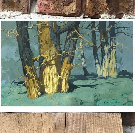 Gouache Studies, Gouache Study, Gouache Landscape Painting, Landscape Gouache, Gouache Illustration, Painting Materials, White Gouache, A Level Art Sketchbook, Start Painting