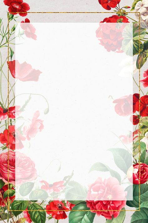 Vintage red flowers psd floral frame illustration | premium image by rawpixel.com / nap Flower Red Rose, Vintage Rose Bouquet, Flowers Border, Flower Frame Png, Frame Illustration, Vintage Decorations, Floral Cards Design, Rose Crafts, Frame Border Design