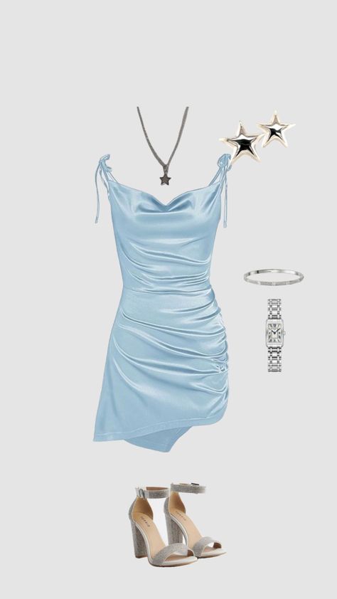 Fancy Prom Dress, Prom Dress Silver, Dress Silver, Pink Outfit, Fashion Inspo Outfits, Prom Dress, Trendy Outfits, Blue Dresses, Cut Out