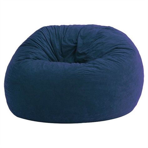 Large 4-Ft Memory Foam Bean Bag Chair in Sky Blue Suede - Made in USA Suede Furniture, Bean Bag Chair Pattern, Young Mans Bedroom, Colored Chairs, Colored Furniture, Budget Furniture, Bottom Bunk, Kids Bean Bags, Bean Bag Sofa