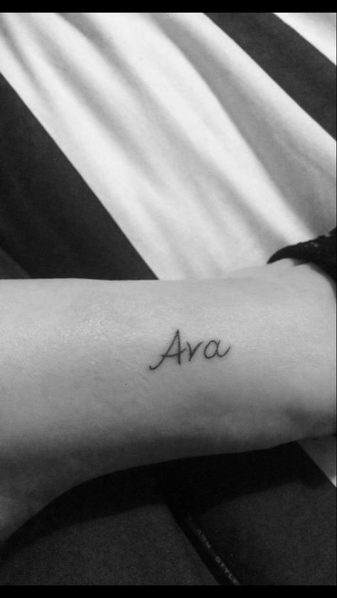 My nieces name. Ava :) Ava Name Tattoo, Jason Core, Ava Tattoo, Ava Name, Ava Core, Cursive Tattoos, Circle Tattoo, Omerta Tattoo, Text Tattoo