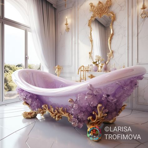 Fancy Bathtubs, Unique Tubs, Unique Bathtubs, Unique Bathroom Decor, Beautiful Bathtubs, Art Studio Design, Luxury Furniture Living Room, Dream Bath, Bathroom Design Decor