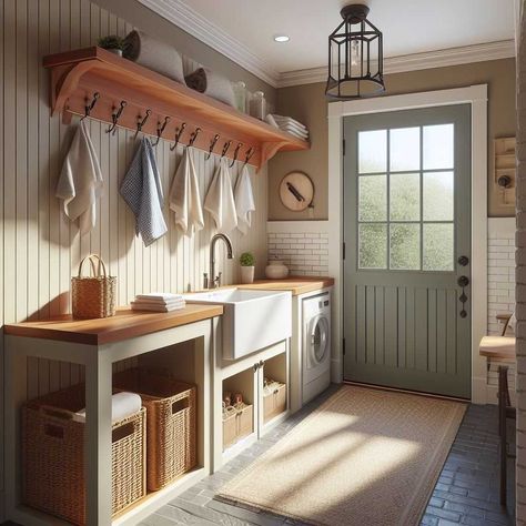 Discover 60 smart combo mudrooms and laundry areas Ideas » HomeDecorFull Drying Rack Ideas, Wall Drying Rack, Sorting Clothes, Chalkboard Door, Hanging Drying Rack, Home Command Center, Laundry Chute, Laundry Sorting, Compact Laundry