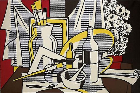 Still-Life-with-Palette-1972-Roy-Lichtenstein | Flickr - Photo Sharing! Pop Art Roy Lichtenstein, Roy Lichtenstein Art, Roy Lichtenstein Pop Art, Lichtenstein Pop Art, Gagosian Gallery, Claes Oldenburg, Still Life Artists, Robert Rauschenberg, Jasper Johns