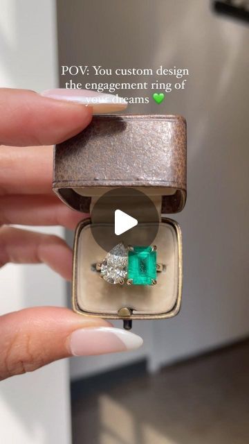 Berlinger Jewelry on Instagram: "POV: Berlinger makes the engagement ring of your dreams 💚 We are obsessed with this  emerald and pear diamond Toi Et Moi! Email to get your custom design process started☺️ Your dream engagement ring DOES exist! 

#uniqueengagementring #vintageinspiredengagementring #engagementrings #ringoftheday #nontraditional #nontraditionalbride #artdeco #artdecojewelry #customjewelry #vintagerings #vintagejewellery #vintagestyle" Berlinger Jewelry, Nontraditional Bride, Dream Engagement Ring, Wedding Dress Accessories, Dream Engagement, Dream Engagement Rings, Pear Diamond, Art Deco Jewelry, Unique Engagement Rings