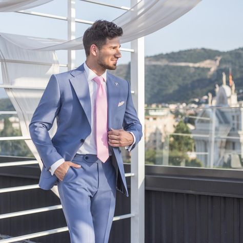 Powder Blue Suit, Bespoke Tailoring, Blue Suit, Powder Blue, Men's Style, Bespoke, Weddings, Blue