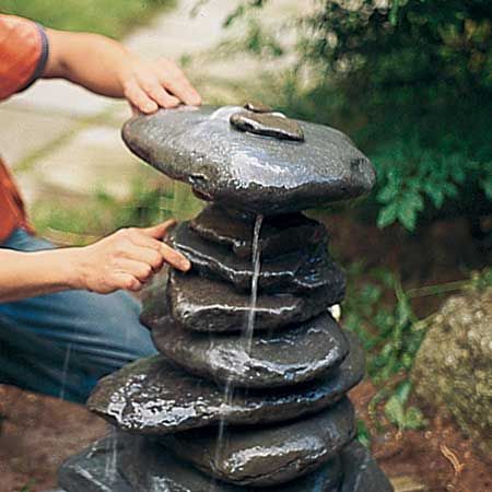 Finish Up Make A Water Fountain, Diy Garden Fountains, Diy Fountain, Water Features In The Garden, Garden Fountain, Fountains Outdoor, Garden Fountains, Water Feature, Water Fountain