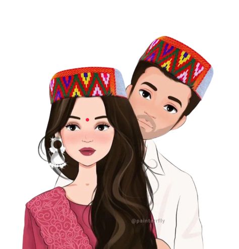 Pahadi Couple, Bride Fashion Photography, Stamping Textiles, Enfield Bike, Magazine Ideas, Wedding Drawing, Funny Status, Sketches Pencil, Traditional Wall Art