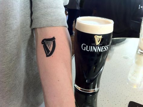 Guinness Harp Tattoo, Guinness Tattoo, Irish Harp Tattoo, Harp Tattoo, Ogham Tattoo, Metallica Tattoo, Ireland Tattoo, Seal Tattoo, Toe Tattoos