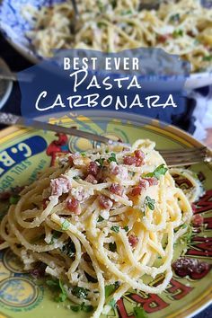 I can say unequivocally that this is the best ever pasta carbonara! And, it’s kid approved! So quick and simple to make. It’s gourmet dining! #pastacarbonara #pastarecipes Carbanora Pasta, Carbonara Pasta No Egg, Fettuccine Carbonara Recipes, Carbanerra Pasta Recipes, Spam Pasta Recipes, Carbanerra Pasta Authentic, Spam Carbonara, Carbanerra Pasta, Gigli Pasta Recipes