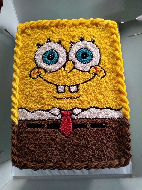 Spongebob 3rd Birthday Cake, Buttercream Animals, Sofia The First Birthday Cake, 1st Birthday Cake Designs, Spongebob Birthday Party Decorations, Spongebob Birthday Cake, Bob Sponge, Spongebob Cake, Spongebob Birthday Party