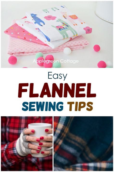 Sewing with flannel - All the flannel sewing tips you need to know before you start a flannel sewing project! Learn to sew with flannel and make flannel bibs, flannel burp cloths, flannel pillowcases, flannel scarves or even flannel shirts! Sewing With Flannel, Diy Christmas Stocking Pattern, Easy Beginner Sewing Projects, Scraps Sewing, Flannel Fabric Projects, Diy Hand Warmers, Beginner Sewing Projects, Things To Sew, Patterns For Kids