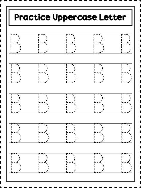 ABC Alphabet Letter Tracing. Uppercase letter B. Handwriting practice for preschool kids Letter B Tracing, Kids Learning Activities Preschool, Educational Toddler Activities, Abc Tracing, Pencil Control, English Collocations, Kindergarten Songs, Alphabet Worksheets Kindergarten, Writing Practice Worksheets