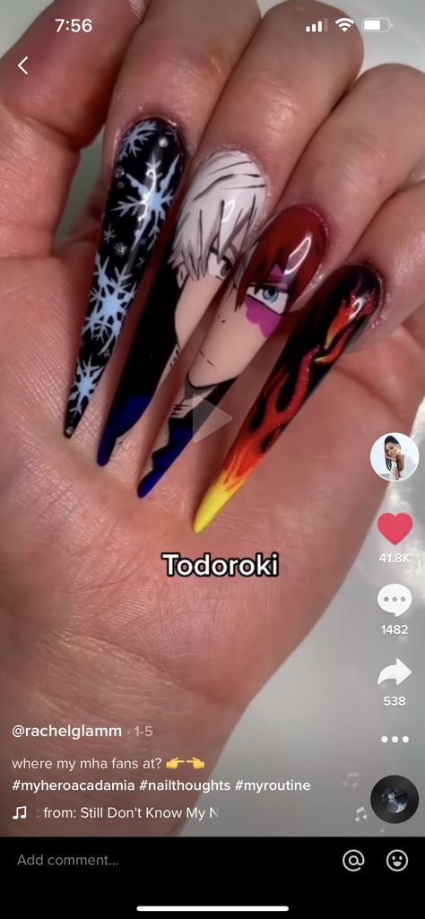 My Hero Academia Nails Acrylic, My Hero Academia Nails, Anime Nails, Nail Art Videos, Nail Art Diy, Acrylic Nail Designs, Cute Nails, Acrylic Nails, Nail Designs