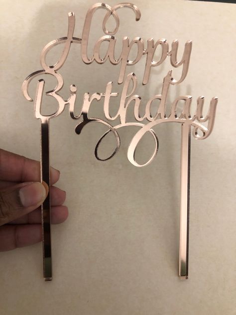 Mirror Cake, Rose Gold Mirror, Acrylic Cake Topper, Gold Mirror, Engagement Party, Cake Topper, Cake Toppers, Happy Birthday, Rose Gold