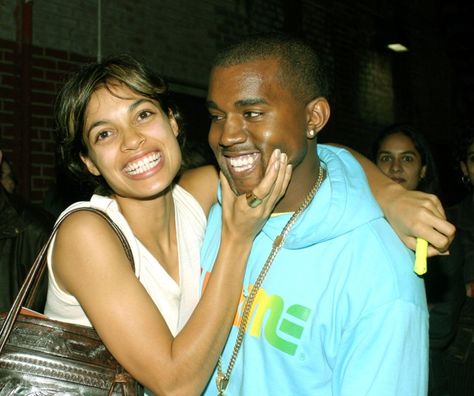 Pin for Later: 20 Times Kanye West Looked Deliriously Happy When Rosario Dawson Squeezed His Cheeks Kanye West Smiling, Funny Kanye, Aesthetic 2000s, Rosario Dawson, Paper Magazine, Fashion Plates, Kanye West, New Album, Rappers