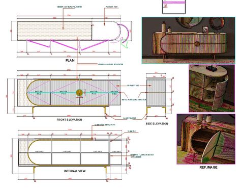 Modern Side Board, Interior Design Presentation Layout, Luxury Minimalism, Furniture Details Drawing, Floor Plan Symbols, Construction Drawing, Console Unit, Interior Design Portfolio Layout, Furniture Construction