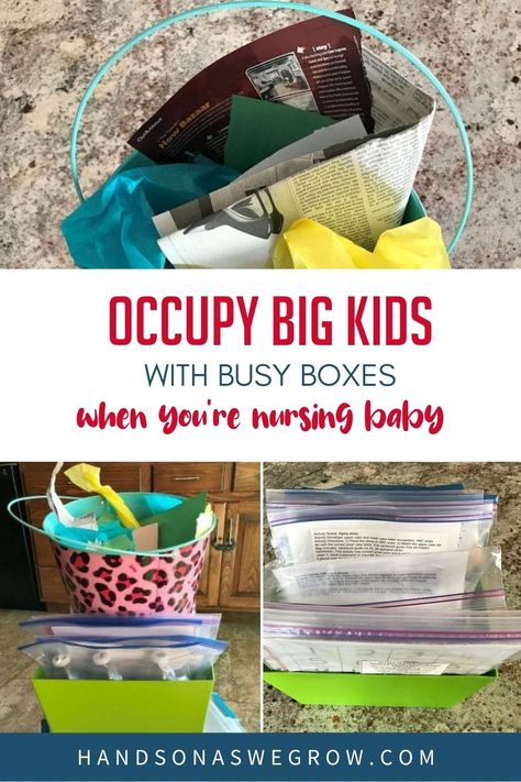 Busy Boxes For Older Kids, Busy Bags For Older Kids, Nursing Basket, Oshc Activities, Teaching Kids Letters, Toddler Busy Bags, Folder Activities, School Age Activities, Older Sibling