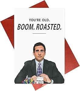 Gonzey The Office Michael Scott Boom Roasted Birthday Cards Boom Roasted The Office, Boom Roasted, The Office Michael Scott, Office Michael Scott, Michael Scott, Ink Toner, Office Products, Paper Cards, Pharmacy Gifts