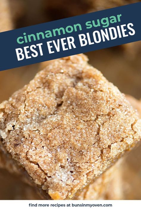 Cinnamon Blondies, Baking Easy, Dessert Bar Recipe, Blondies Recipe, Quick Easy Desserts, Cookie Bar Recipes, Dessert Bar, Quick Desserts, Dessert Decoration