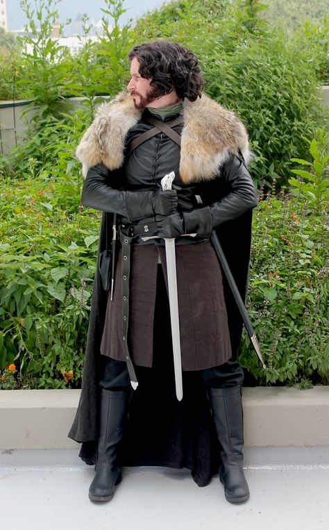 Jon Snow from Game of Thrones John Snow Costume Halloween, Jon Snow Costume Diy, John Snow Costume, Jon Snow Cosplay, Snow Costume, Jon Snow Costume, Snow Diy, Game Of Thrones Cosplay, John Snow