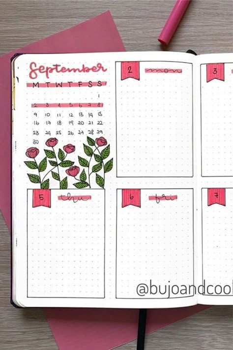 September Weekly Spread, Journal D'inspiration, Weekly Spread Ideas, Bullet Journal Headers, Bullet Journal 2020, Nagellack Trends, Bullet Journal Notes, Bullet Journal Tracker, Bullet Journal Weekly