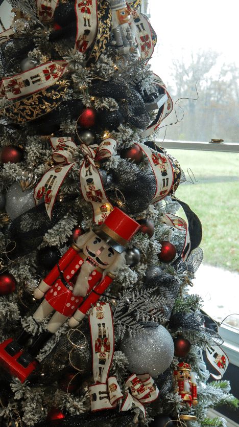 Nutcracker Themed Tree, Nutcracker Theme Tree, Cracker Barrel Christmas Tree, Nutcracker Christmas Tree Decorations, Nutcracker Christmas Trees, Nut Cracker Christmas Tree Theme, Burberry Christmas Tree, Nutcracker Christmas Tree Topper, Nutcracker Display Ideas Christmas