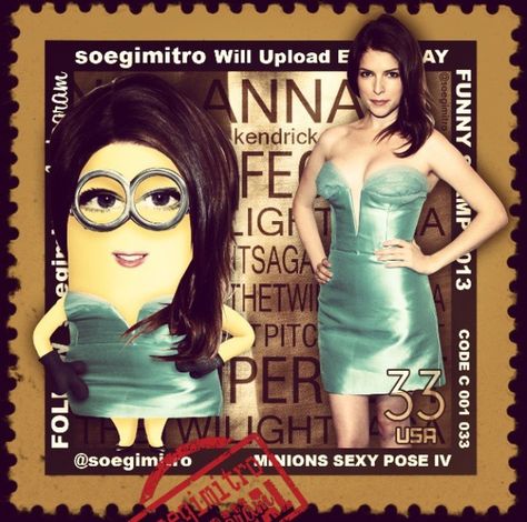 Anna Kendrick Female Minion, Minion Stickers, 3 Minions, Girl Minion, Despicable Me 2, A Minion, Minions Quotes, Anna Kendrick, Fantasy Comics