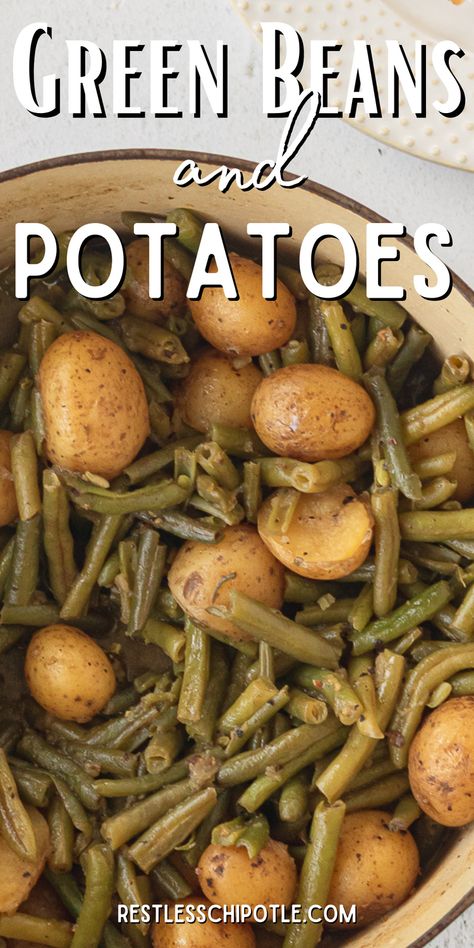 Green Bean And Potato Recipe Crock Pot, Green Beans With New Potatoes, Garden Green Beans In Crockpot, Green Beans And Red Potatoes Stove, Southern Fresh Green Beans Recipe, Slow Cooker Green Beans And Potatoes, New Potatoes And Green Beans Recipes, Easy Green Beans And Potatoes, Green Bean And Potato Recipes