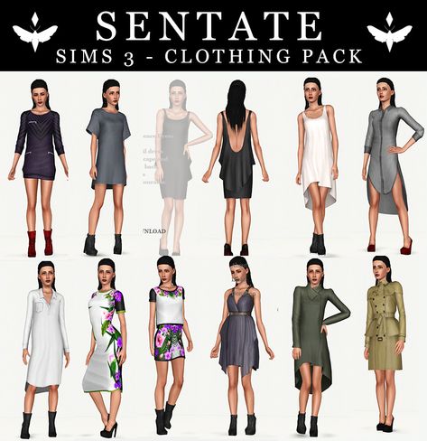 SENTATE - SIMS 3 CLOTHING PACK Blast from the past, - but I get so many asks about my sims 3 creations I thought I’d share what I could find! Thanks to the simmer who uploaded them!!! DOWNLOAD... London Spring Outfit, Outfit Types, Sims 3 Sims Download, Sims 3 Clothing, Black Festival Outfit, Sims 3 Cc Clothes, Sims 3 Cc, Sims 3 Cc Finds, Sims 3 Mods