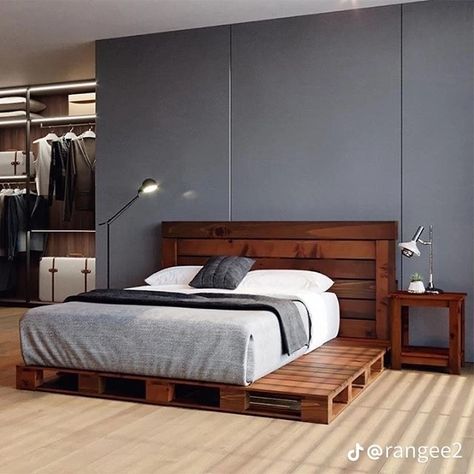 Palet Bed Frames, Palette Bed Ideas, Palette Bed Diy, Palette Bed Frame, Diy Pallet Bed Ideas, Pallet Bed Ideas, Pallets Bed, Bedroom Bed Frame, Palette Bed