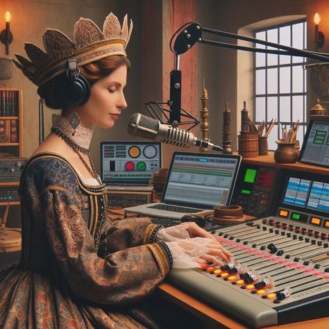 When the Past meet the Present in one picture: A medieval lady working as a radio presenter in 2024. . Follow us @ai_gallery6 Like & follow . . #radio #radiocontrol #radiolive #radiostation #radioonline #radiolife #radiohead #radiostar #presenter #presenterradio #radiologist #aicharacters #digitalcharacters Medieval Lady, Radio Presenter, One Picture, Radiohead, Radio Station, The Present, Radio Control, One Pic, The Past