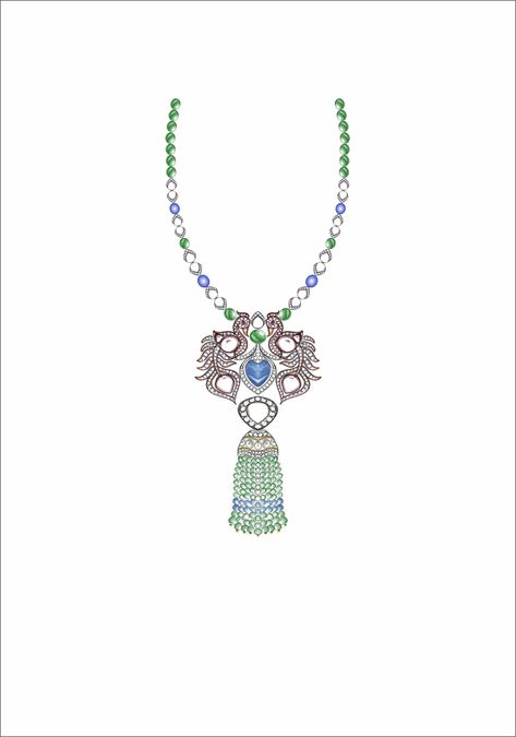 peacock polki pendnat we used tanzanite and emerald stone and maniyaa with tessels Pendent Designs, Bridal Shower Bachelorette Party Ideas, Pendent Set, Peacock Pendant, Modern Gold Jewelry, Jewellery Design Sketches, Jewelry Design Drawing, Jewelry Illustration, Polki Necklace