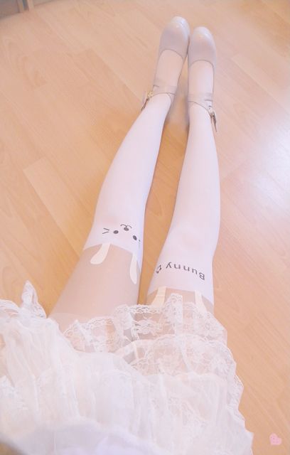 Bunny Socks, Hello Kitty Water Bottle, Layered Outfit, Favorite Sibling, Thigh Socks, Skin Care Makeup, Korean Skin Care, Kawaii Goth, Circle Lenses